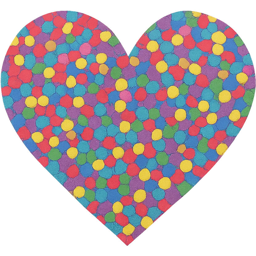 heart with a confetti fill, digital illustration, no background emoji