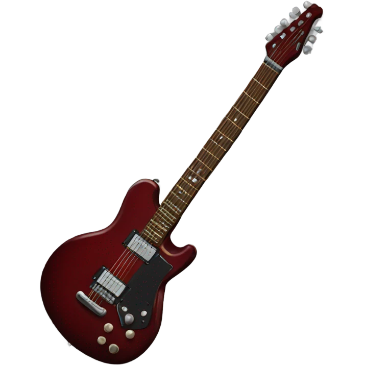 Dark red guitar emoji