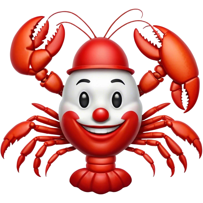 Lobster head with clown makeup emoji