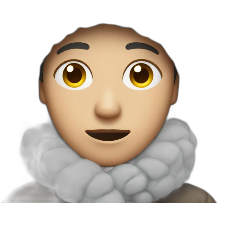 person who is cold with snow  emoji