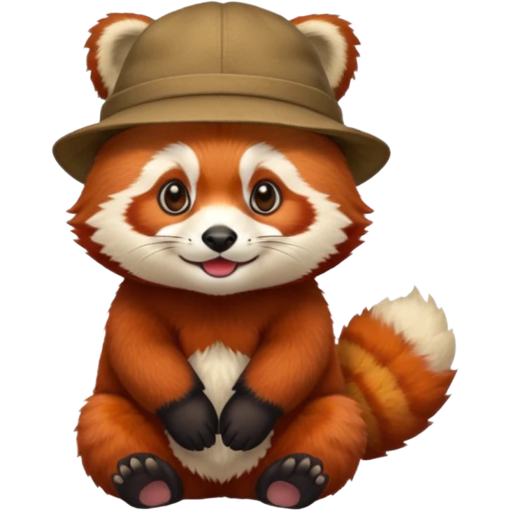Red panda wearing hat emoji