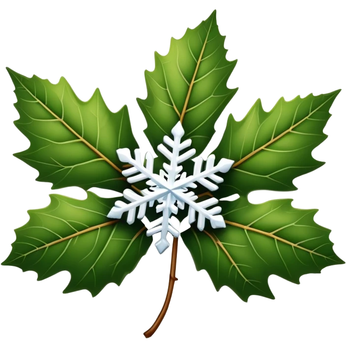 Mulberry leaf and snowflake  emoji