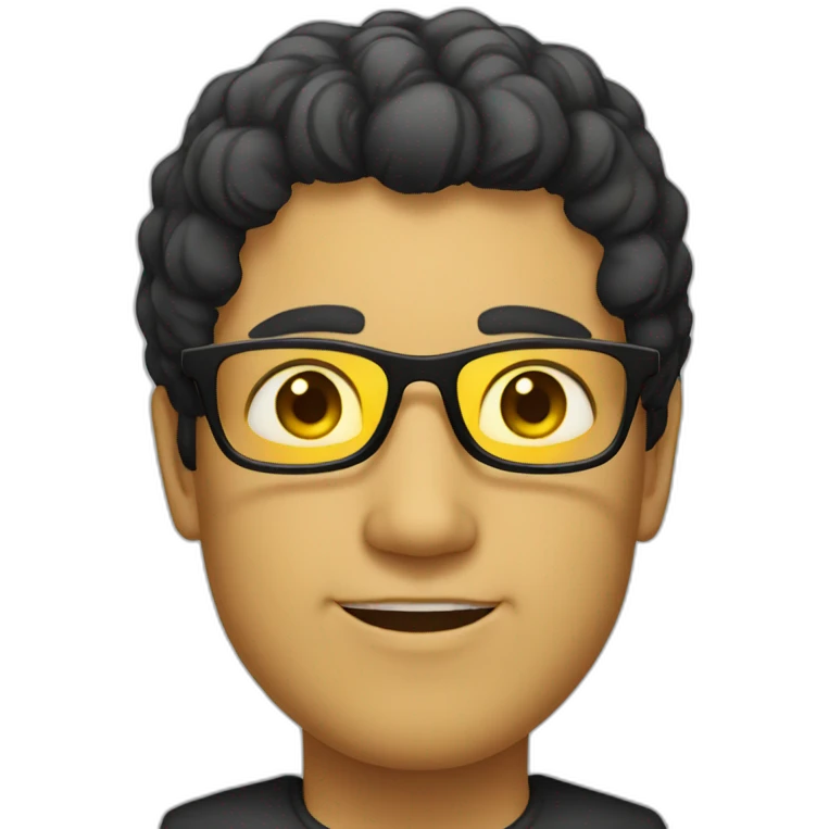 Man with yellow tinted glasses and black hair  emoji