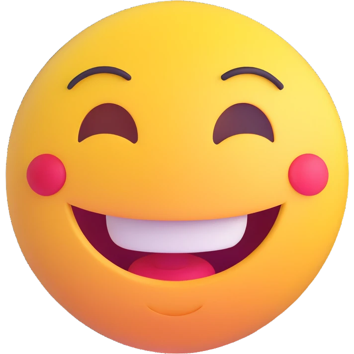 3D smiley emoji, girly, smiling, centered, with large colorful youthful elegant font text below: Alexandra emoji