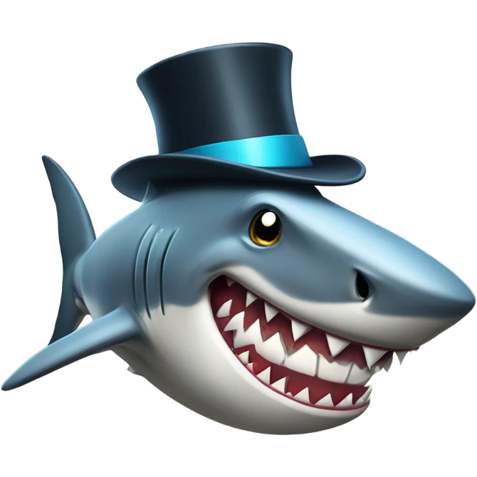 shark with tophat emoji