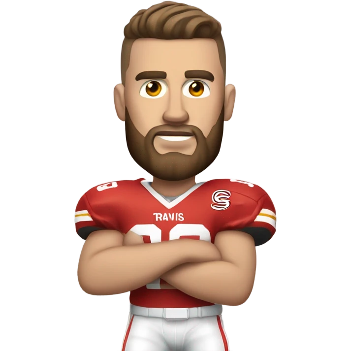 Travis kelce holding a football emoji