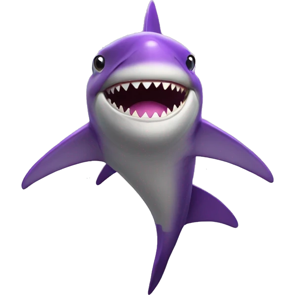 happy purple shark emoji