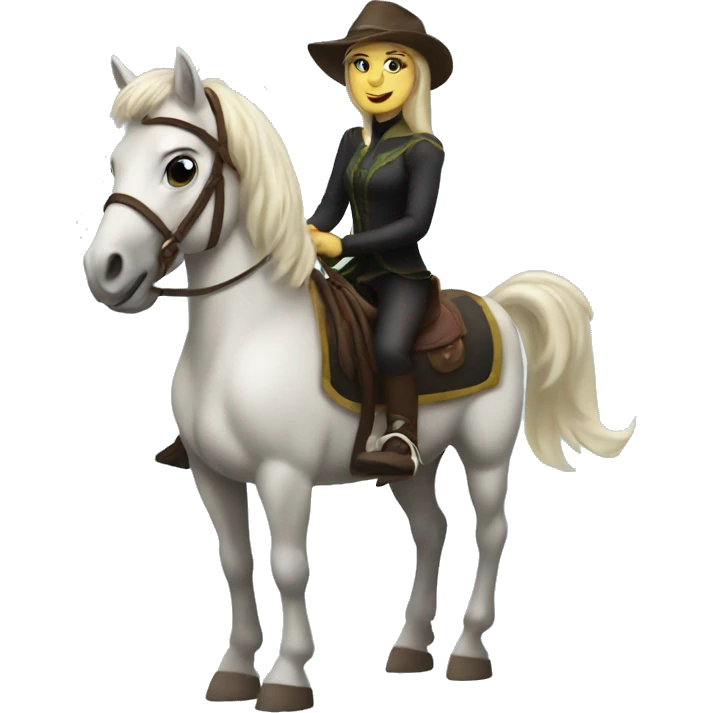 Glenda from wicked riding a pony emoji