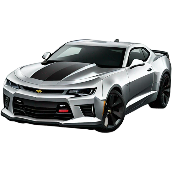 A silver ZL1 Camaro with black wheels emoji