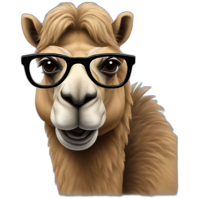 black fur camel with glasses emoji