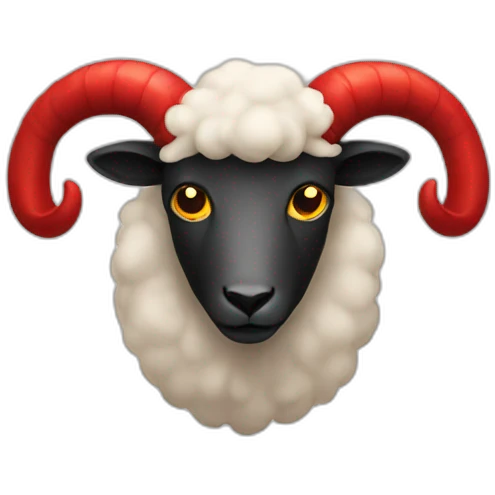 Red devil horns sheep emoji