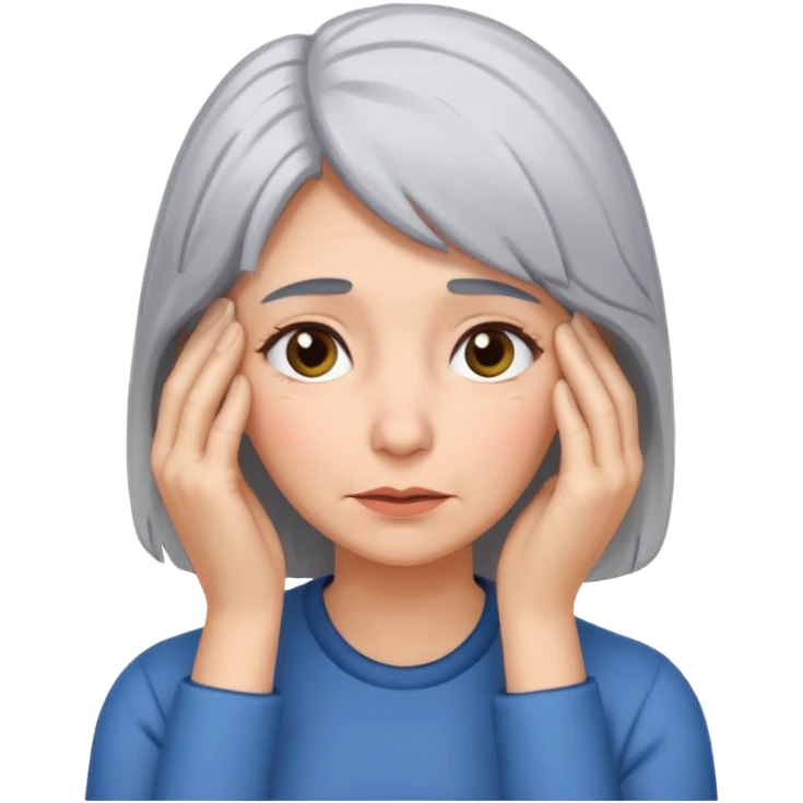 face palm woman with gray hair emoji