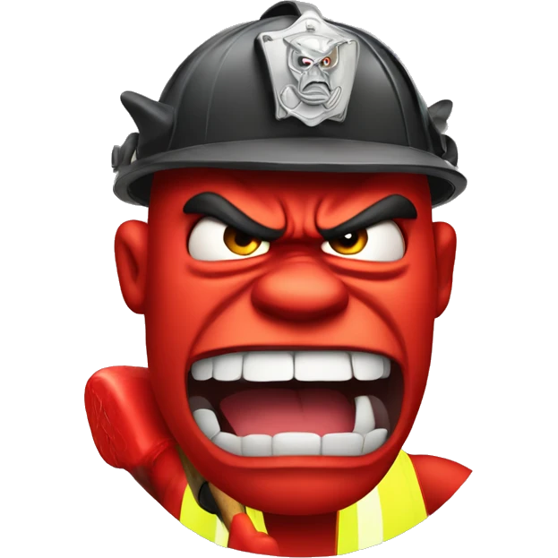 really angry devil firefighter  emoji