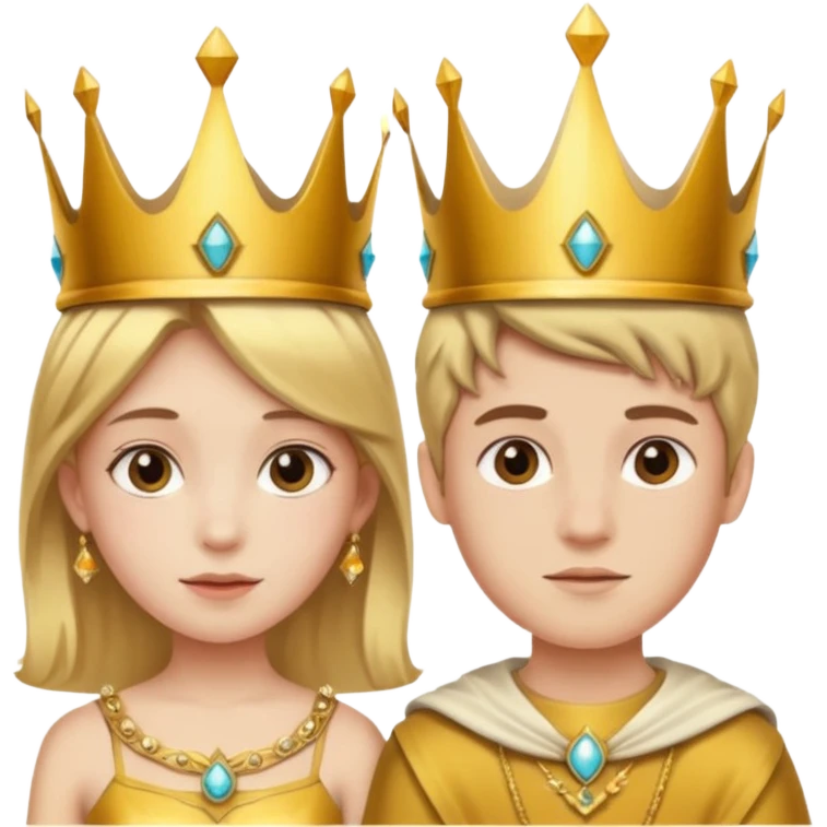 Girl and boy in crowns emoji
