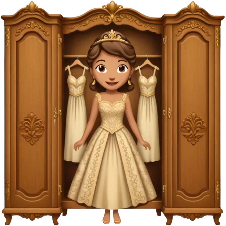 The characters in the fairy tale "Beauty and the Beast" are transformed into a wardrobe lady by magic emoji