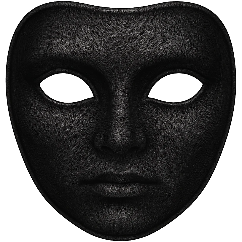 black mask, digital illustration emoji