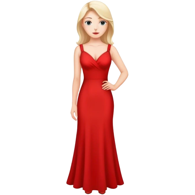 white conservative woman in long red dress emoji