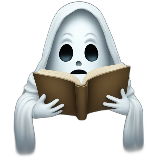 Ghost reading a book emoji