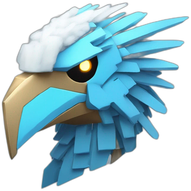 Minecraft Articuno Cyberpunk Head emoji