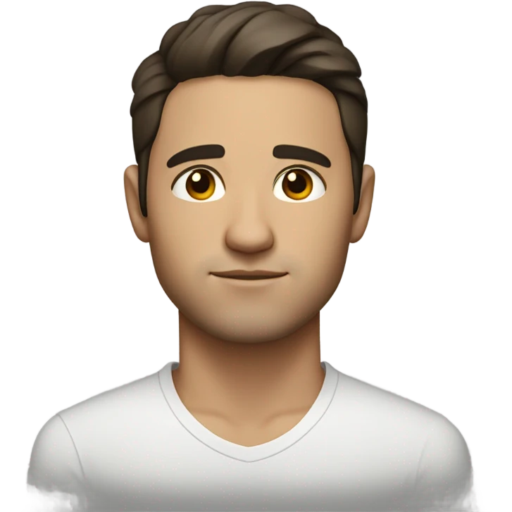 Handsome 30 year old man with dark brown hair with eyes closed emoji