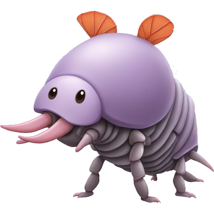 Lavender gray Pig armadillo isopod lobster shrimp pig armadillo darth Vader face emoji