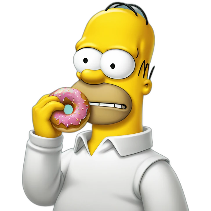 Homer simpson avec un donut emoji