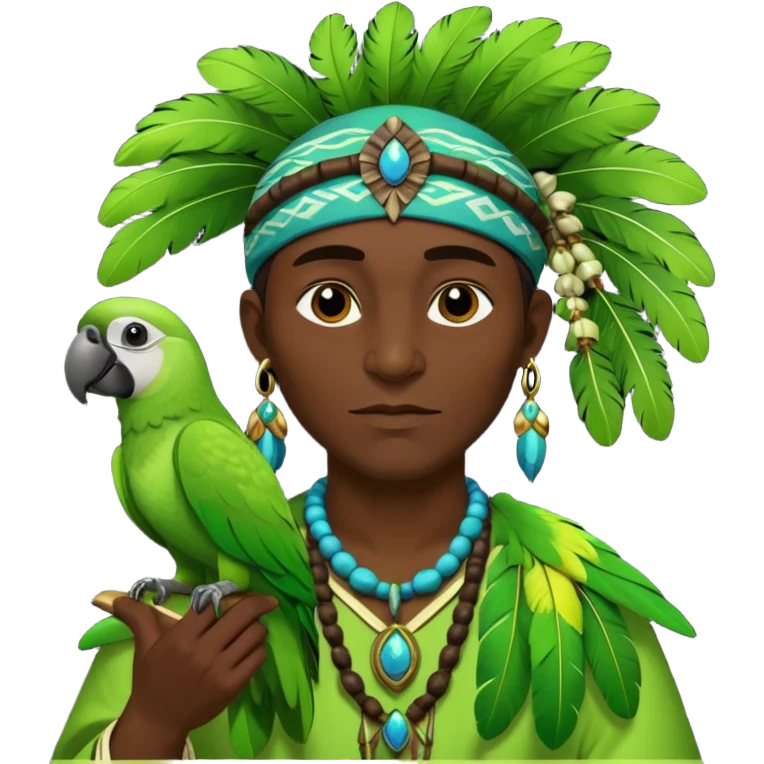 shaman hold a 1 pet parrot emoji