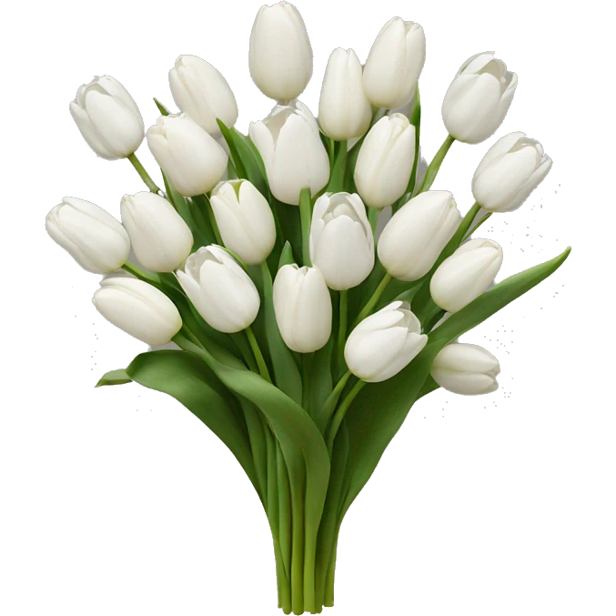 White tulips in a bouquet ￼ emoji