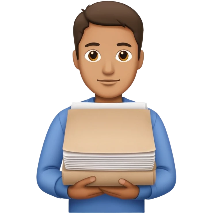 man carrying stack of paper emoji