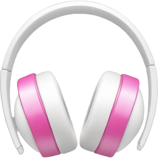 White headphones with pink bow emoji