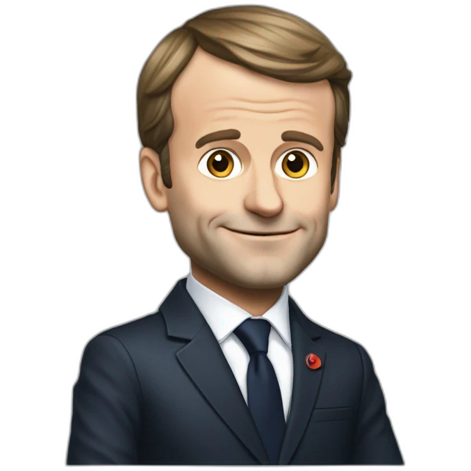 Emmanuel Macron qui joue à la console de jeu emoji