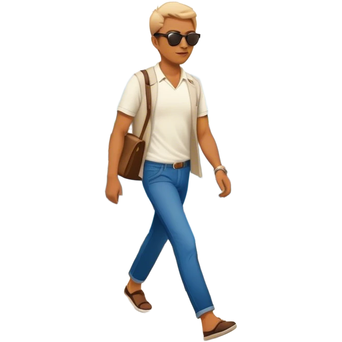 A guy walks on the embankment emoji
