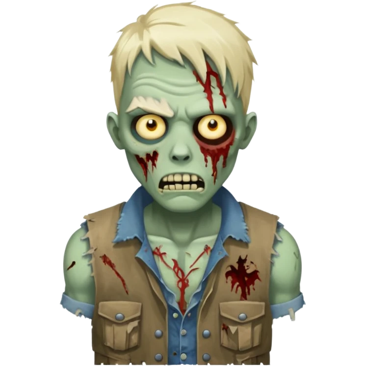 zombie in vest and shirt emoji