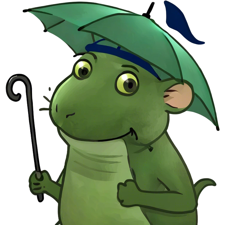 A rat with an umbrella  emoji