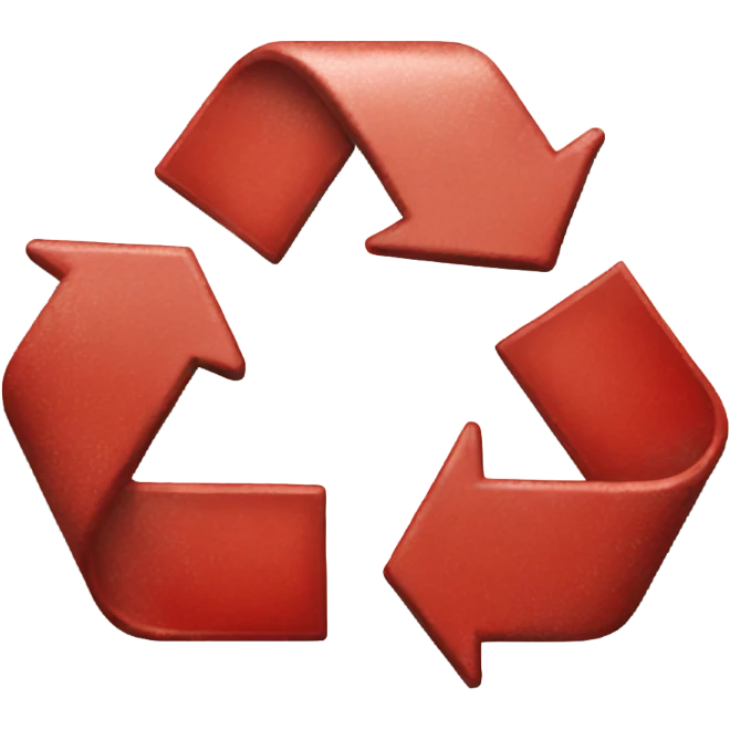 Red recycling  emoji