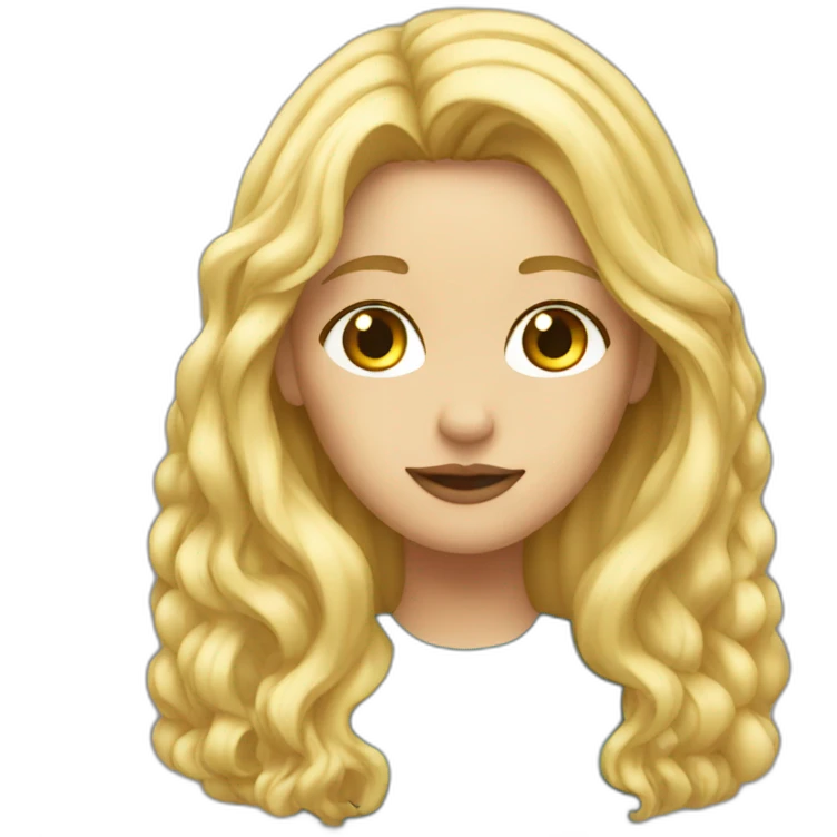 Lady long blonde hair thinking emoji