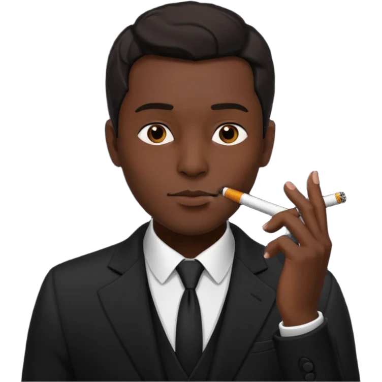 Style man in black smoking emoji