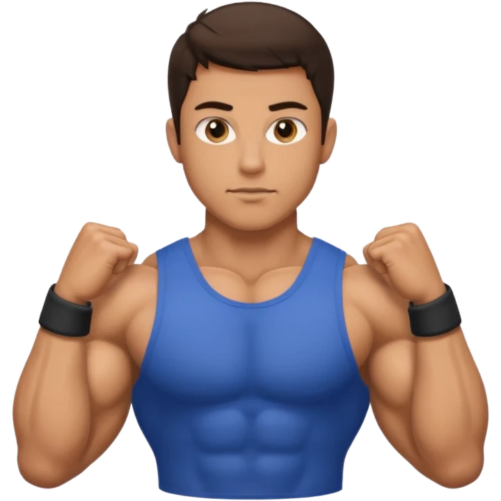 Brunette male with muscles olive skin emoji