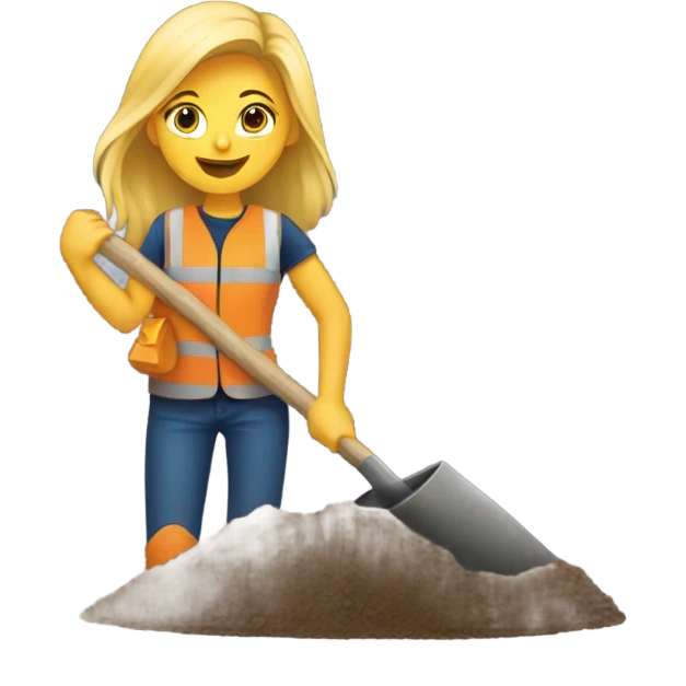 Blonde girl digging a hole emoji