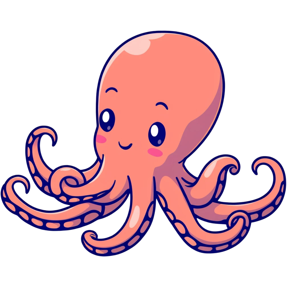friendly octopus swimming emoji