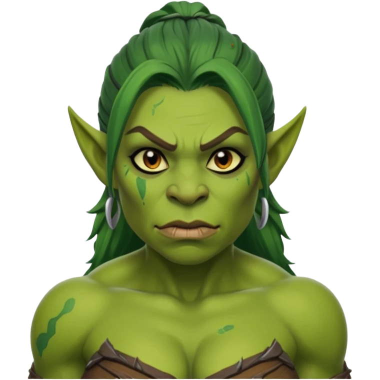 naked female Orc with big tits and wet pussy emoji