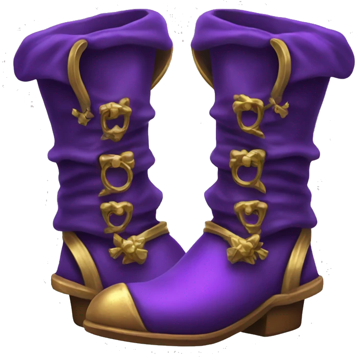 Realistic isolated royal purple elf boots with bells. emoji