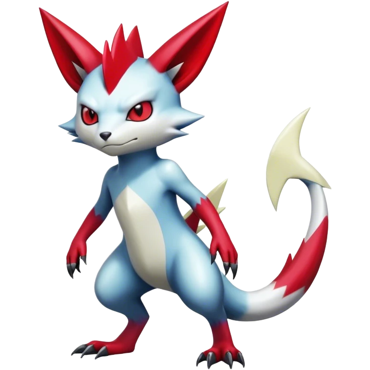 Cool Edgy Badass Shiny Digimon-Sneasel-Zangoose-hybrid full body emoji