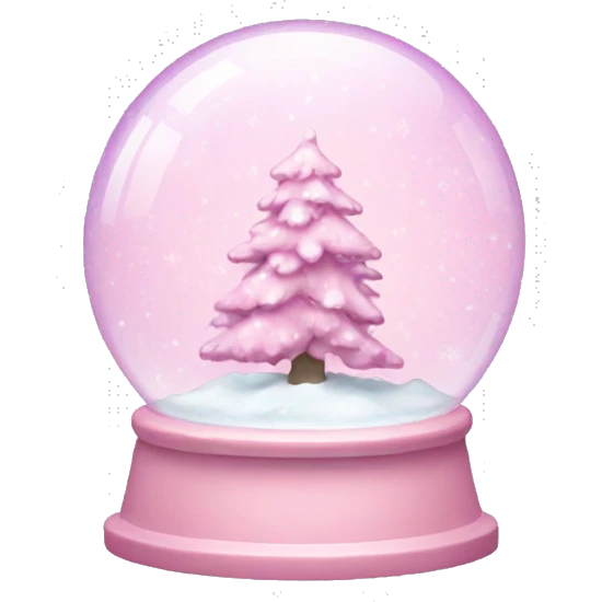 Pastel pink snow globe emoji
