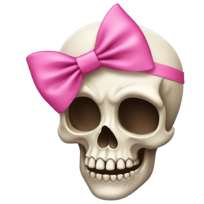 Skull with a pink bow emoji