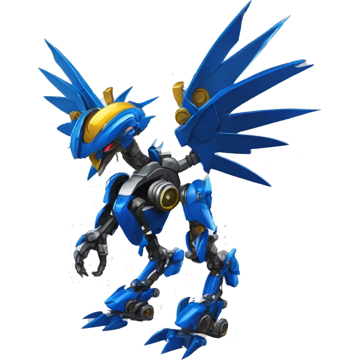 futuristic mechanical spiky Medabot-raptor-dragon-Bionicle-mecha full body emoji