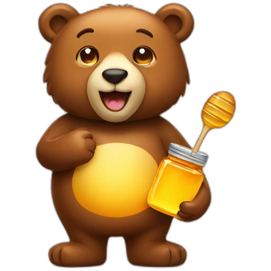a bear with honey emoji
