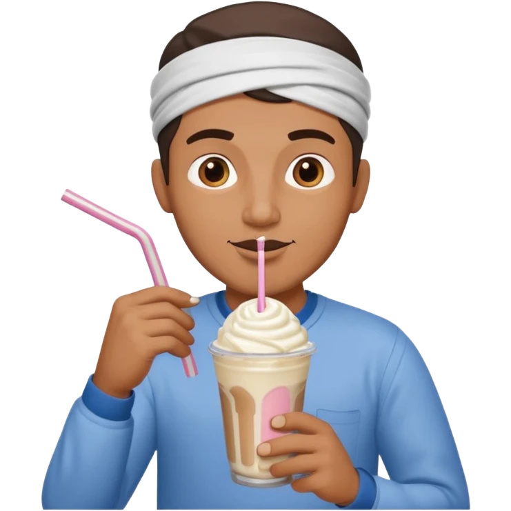 muslim man drinking milkshake emoji