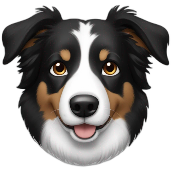 Bordie Collie short hair black and white emoji