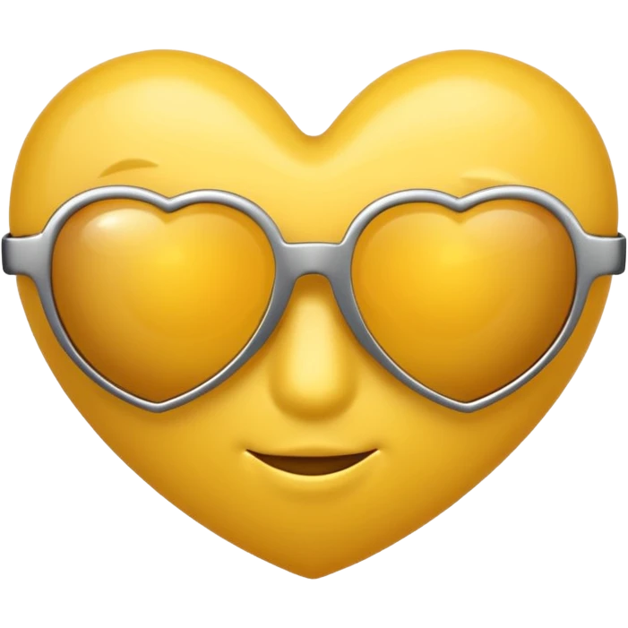 make a yellow heart with sunglasses  emoji